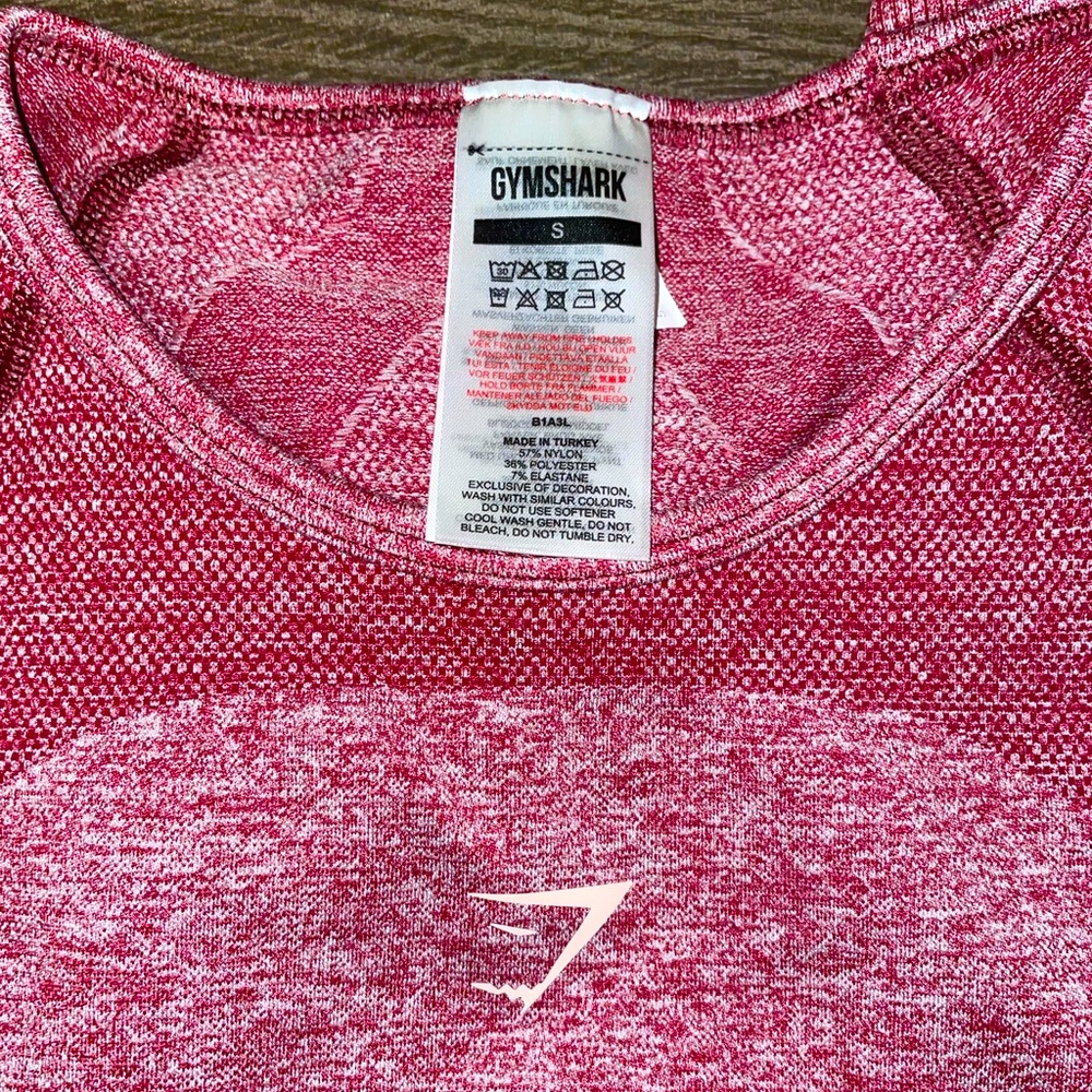 Gymshark Red Cropped Long Sleeve Size Small - Picture 3 of 3